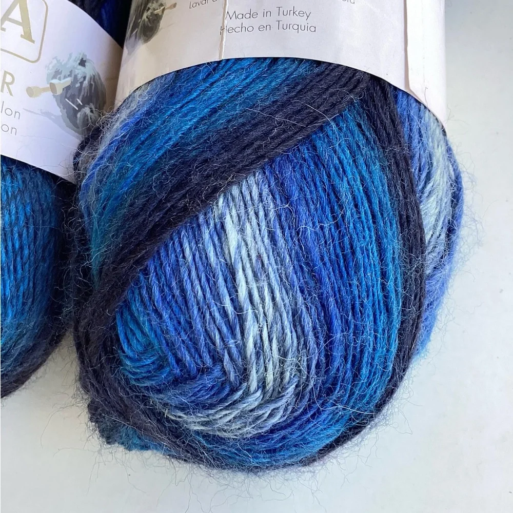 Yarn Sox Bernat Red Heart Gala Blue Orange Brown Green